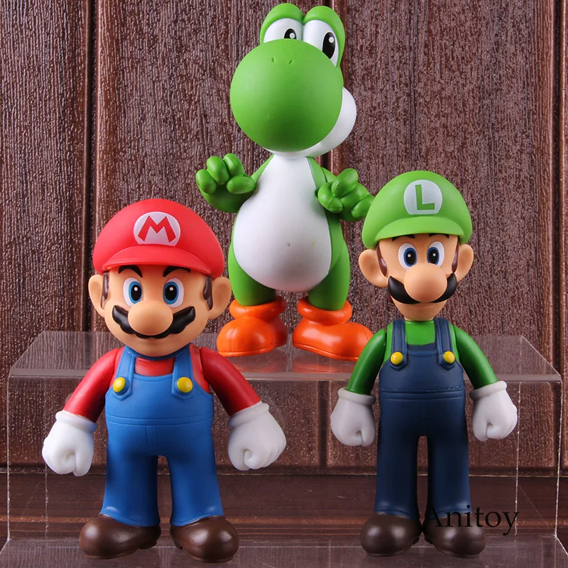 Super Mario Bros Wii Mario Toys Yoshi Luigi PVC Action Figure Party Decoration Toy 3pcs/set 11-12cm KT2652 Super Mario Bros Wii Mario Toys Yoshi Luigi PVC Action Figure Party Decoration Toy 3pcs/set 11-12cm KT2652
