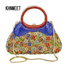 Для женщин вечерние сумки на цепочке Роскошные клатчи с кристаллами ручка со стразами вечерние кошелек женские свадебные сумочки для выпускного SC217