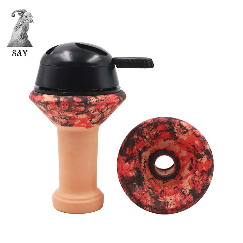 

SY Hookah Charcoal Hotter Heat Keeper Double Handle Kaloud Ceramic Tobacco Bowl For Shisha Hookahs Chicha Narguile Accessories