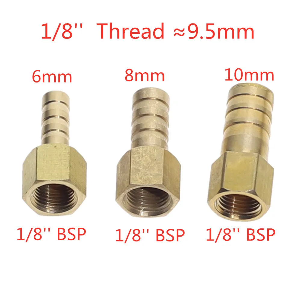 Латунный женский шланг для хвостового фитинга топливный воздушный газовый водяной шланг масляный 4 м-12 м 1/8 ''1/4'' 1/2''