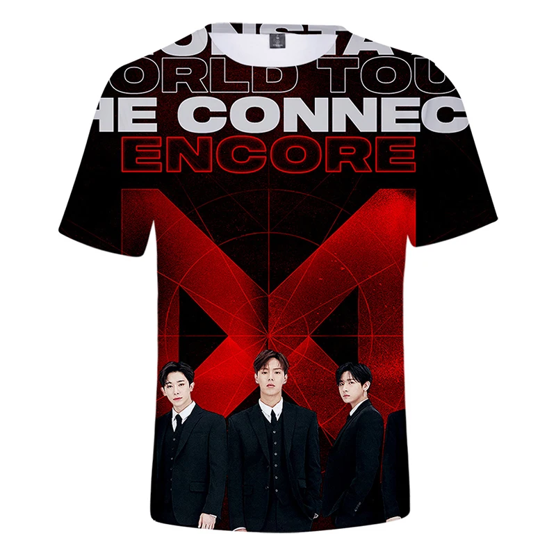 Монста х Kpop моды хип-хоп 3d футболки Повседневное Для мужчин Для женщин футболка топы с круглым вырезом короткий рукав унисекс 3D футболки