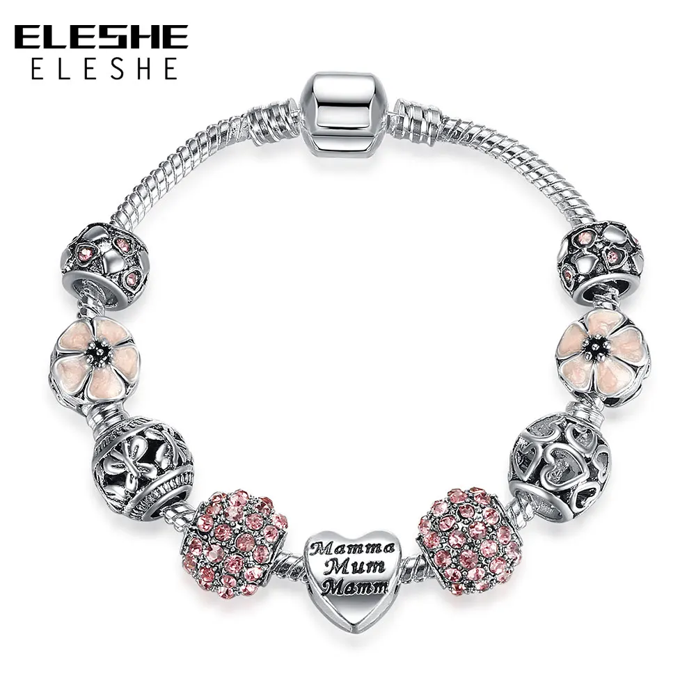 Daisy Jewelry Women Girls Snake Chain Charm Bracelet for Charms Bead