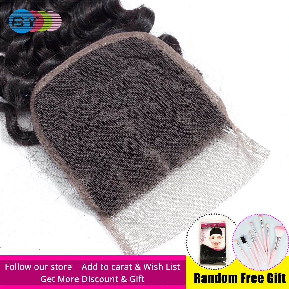 

6x6 Lace Closure Deep Wave Swiss Lace Closure Pre Plucked With Baby Hair Natural Hairline Brazilian Remy Hair BY Hair