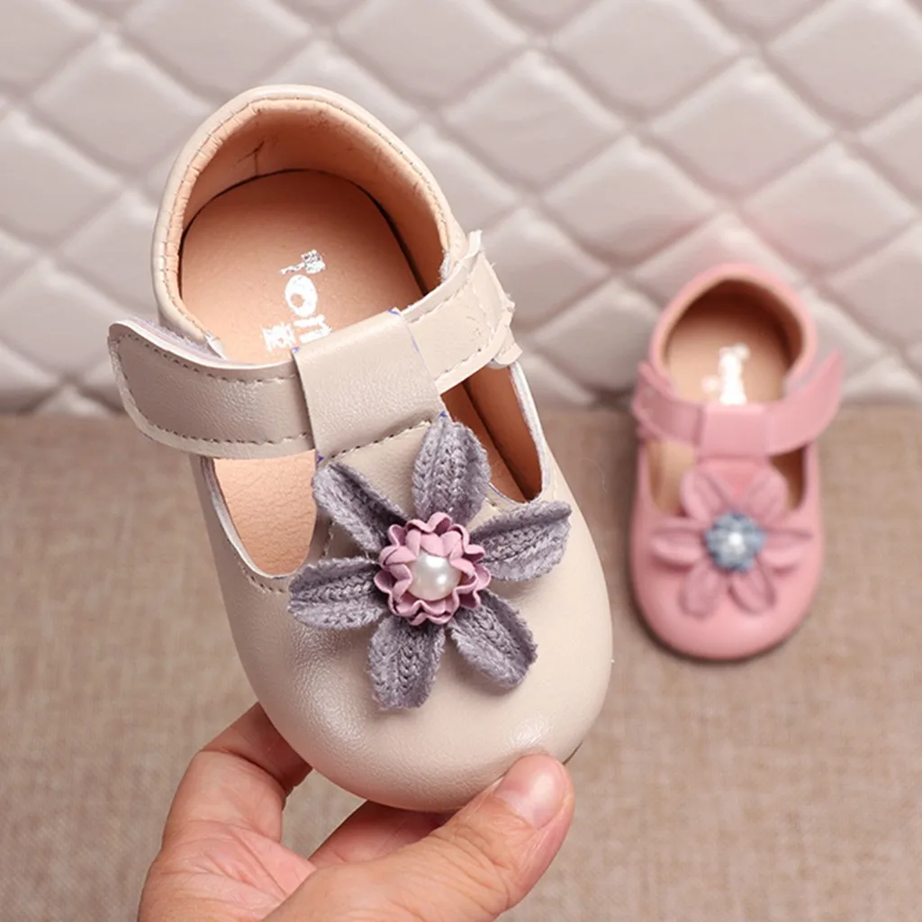 

MUQGEW Baby Girls Shoes Toddler Infant Kids Elegant Flower Single Princess Casual Shoes Children Leather Shoes For Girls 3Y-8Y