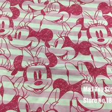 100*170 см мультфильм Розовый Минни Полосой Ткани в стиле пэчворк с принтом Вязание Хлопок Ткань для ткани дети Постельные принадлежности домашний текстиль