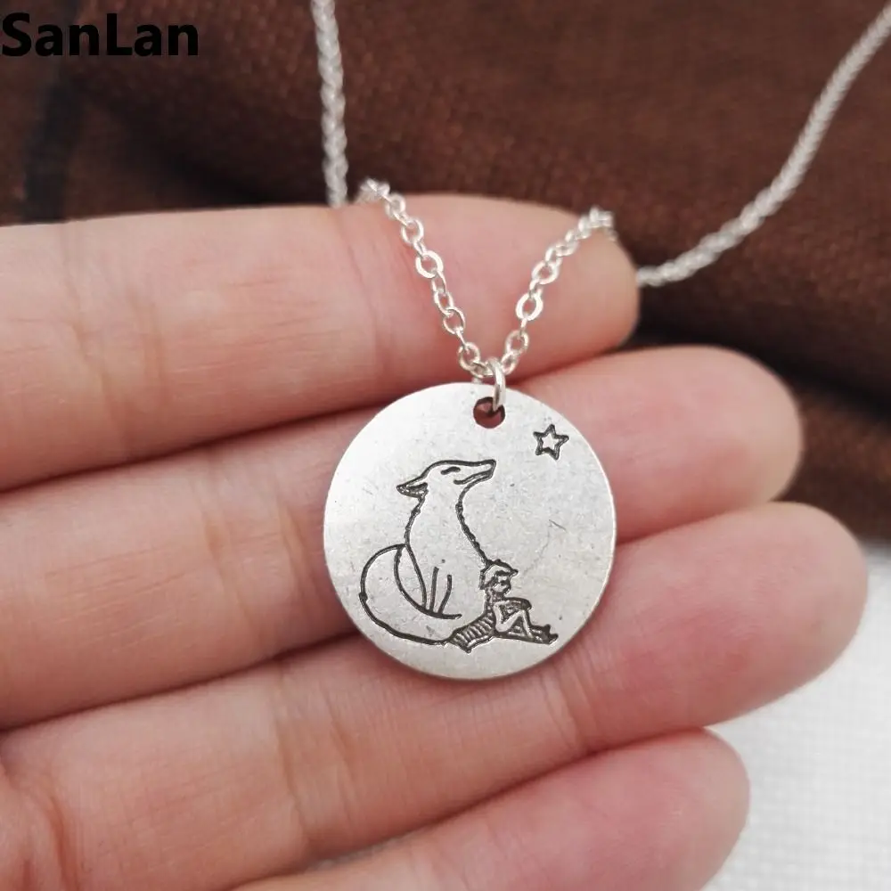 Ожерелье Лиса и его Маленький принц под луной 1 шт. со звездой подарок для нее