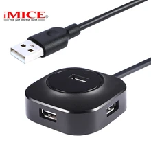 IMice usb-хаб 2,0 Micro usb разветвитель 4 порта кабель 25 см 100 см дистрибьютор Мульти usb Hab 2,0 для ПК