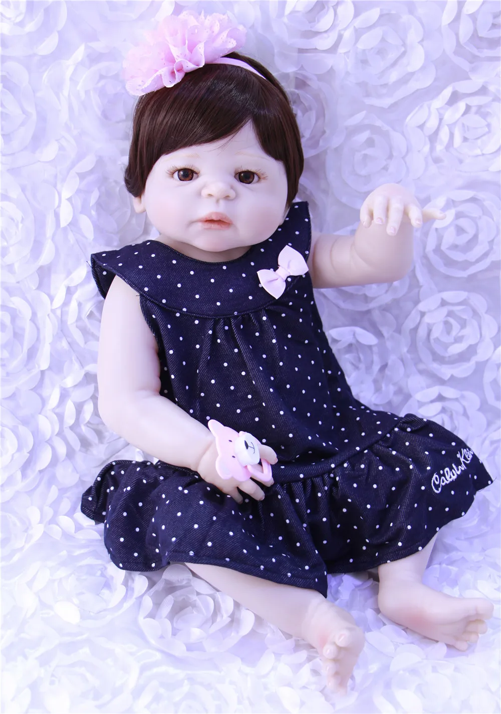 

Reborn Baby Doll Lifelike full Silicone Vinyl Girl Body Newborn Babies fashion princess Kids Birthday Gifts toy 55cm Bebe Reborn