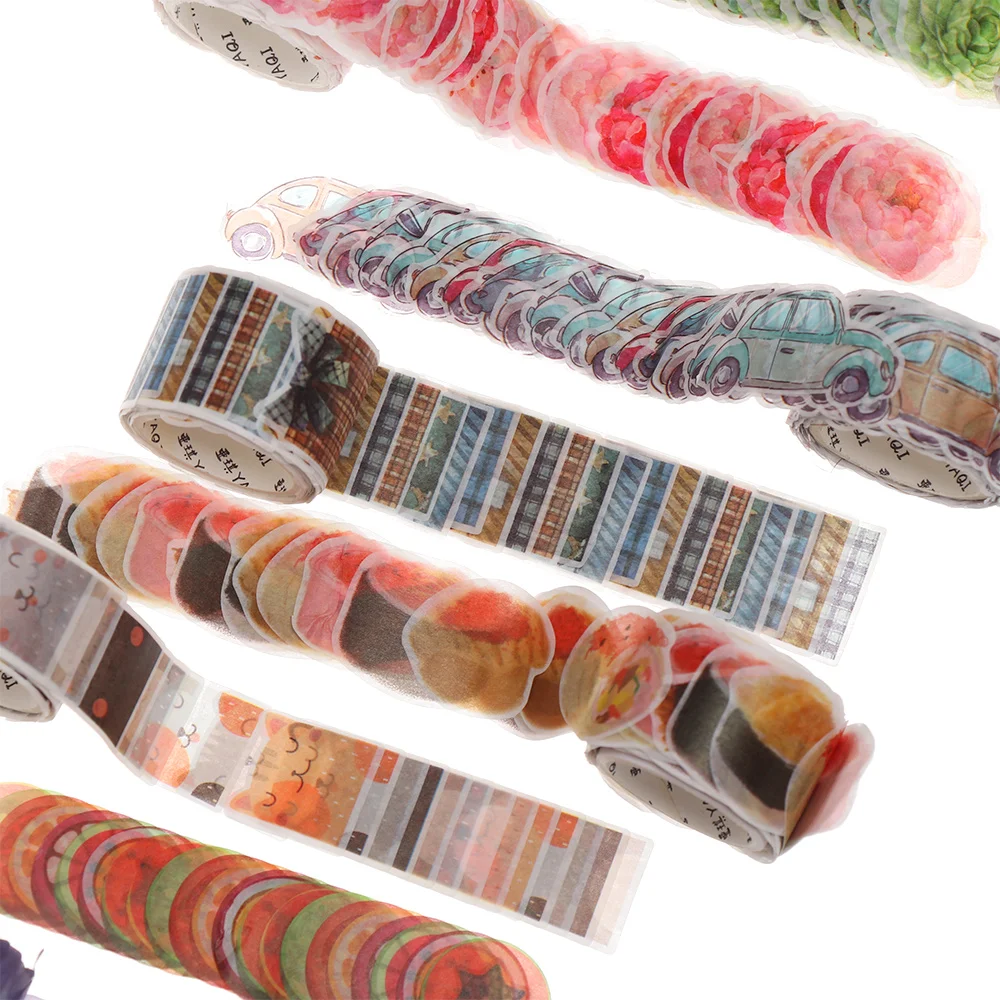 

200 PCS/Roll Washi Masking Tape Sakura Flower Petals Fruit Paper Masking Decoration Tapes Scrapbooking Diary Journal Stickers