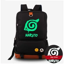 Naruto Luminous Schoolbag Shoulder Bag Backpack Rucksack Naturo Syaringan Print Canvas Computer Bag Free Shipping