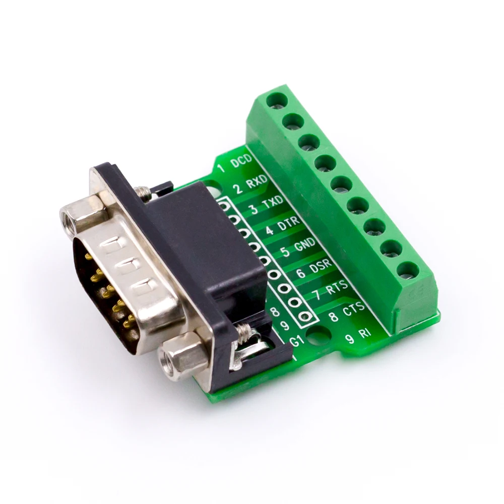 

DB9 male header, transfer screw, connection terminal, 9 pin, 9 hole, RS232, RS485 converter board NA421