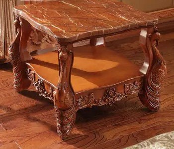 

Marble Solid Wood Coffee Table Living Room Sofa Side Table
