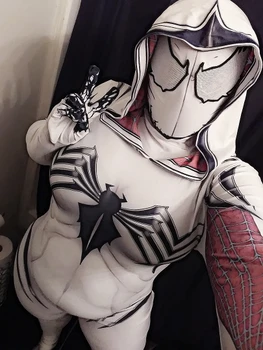 

Venom Spider Gwen Stacy Girls Cosplay Costume Superhero Spandex Zentai Bodysuit Halloween Spiderman Cosplay Jumpsuit