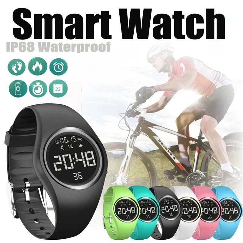 

2019 Most popular Fashion desihn Kids men women IP68 Waterproof 3D pedometer Calorie monitoring Fitness Smart Watch Bracelet