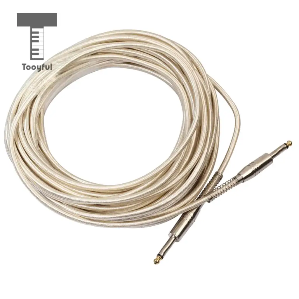 15m 1/4'' Jack 6.35mm Mono Male to Male Audio Cable for Electric Guitar