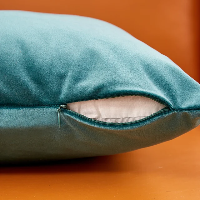 Multi Size Blue Throw Pillow Cover Velvet Solid Color Comfortable 45x45cm For Living Room Sofa Car Cushion Nordic Home Decor - Image 4