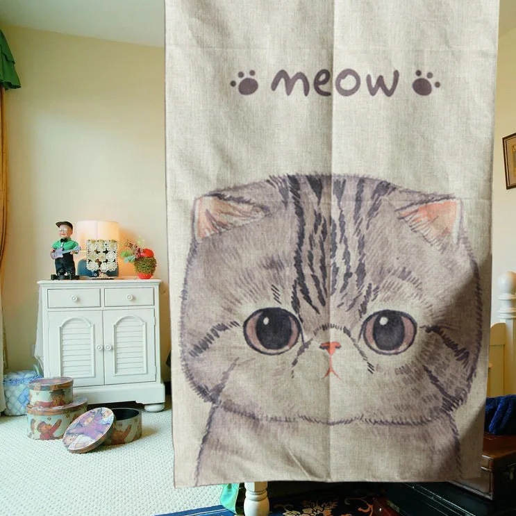 Lindo gato niños cortinas separador de ambientes cortinas de la cocina rideaux moderne decoración del hogar.jpg