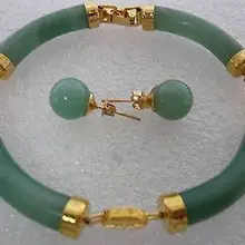 Красивые натуральные пластины браслет с зеленым драгоценным камнем earringsSmiling кварц тонкой покрытием Свадебные широкие часы крылья королева