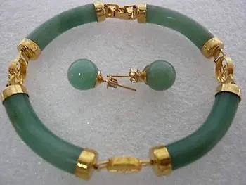 

Beautiful natural plate green gem bracelet earringsSmiling Quartz Fine Plated Bridal wide watch wings queen