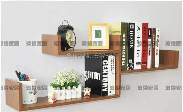 Set of 3 Commodity Shelf  Hollow Wall Flower Garden Wall Shelving Shelf Wood Bookcase Shelf Floating Shelves Home Decoration