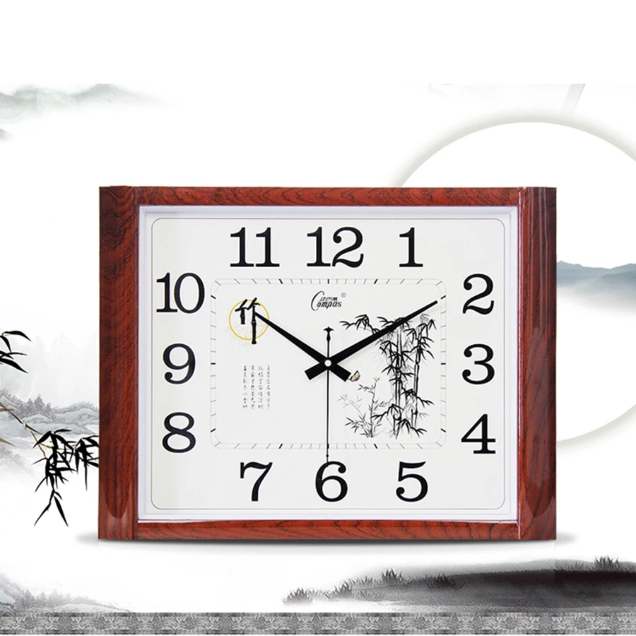 Large Creative 3d Glass Chinese Wall Clock Modern Design Silent Square Sticker Kids Clock Klok Wall Clocks Home Decor 50CW377