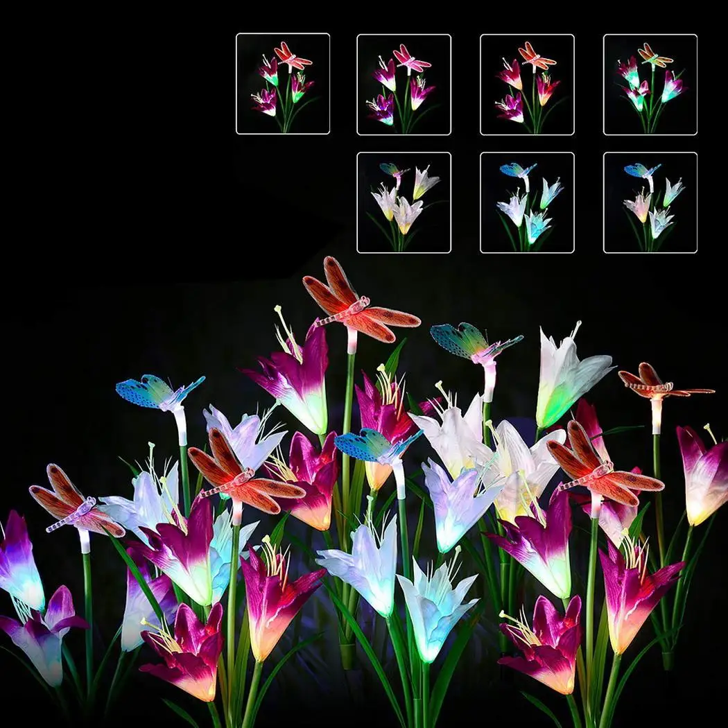 

Waterproof Flower Shape Solar Panel Control LED Solar Lawn 8h 2 Light Garden 600mAh Rechargeable Battery Light