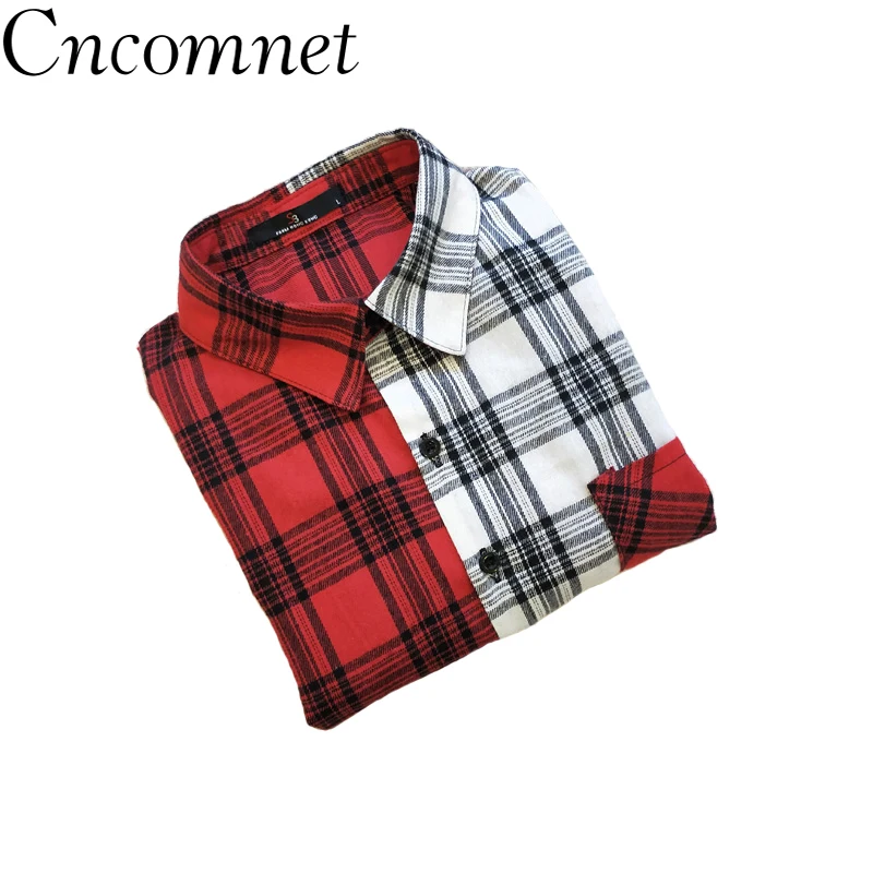 Flannel Plaid Women Shirts Tops Casual Long Sleeve