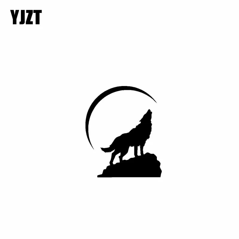 

YJZT 10.7CM*12.7CM WOLF ON ROCK Vinyl Black Silver Motorcycle Car Sticker Decals C13-000520