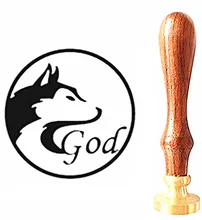 Vintage Wolf Custom Made Your Design Letter Picture Logo Personalized Wedding Invitation Wax Seal Stamp Rosewood Handle Set