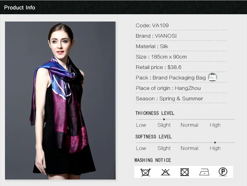 [VIANOSI] шелковый шарф роскошный бренд хиджаб модный платок Femme бандана шарф с принтом для женщин Женский шифоновый шарф VA109