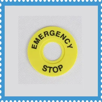 

100pcs 22mm Emergency Stop Warning Ring Plastic Sign Push Button Switch Panel Label Frame outer diameter 60mm