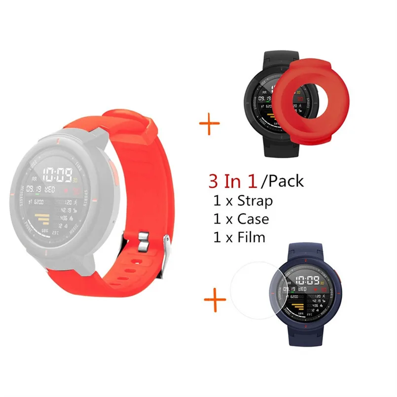 Силиконовый ремешок для часов чехол для Huami Amazfit Verge с защитой экрана Модный Спортивный регулируемый ремешок 40AP5 - Цвет: G