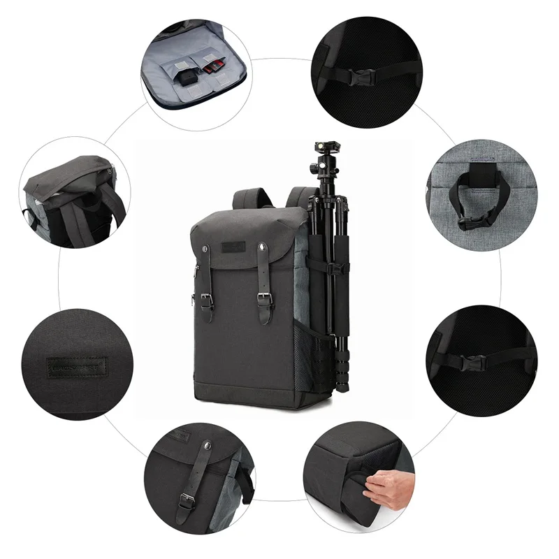 BAGSMART для мужчин многофункциональная камера рюкзак DSLR сумка для 15,6 ноутбуки водонепроницаемый дождевик Canon Nikon камера интимные аксессуары