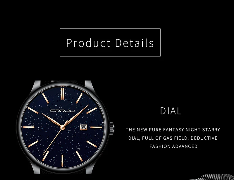 Crrju Men Watch Top Luxury Brand Date Business Starry Sky Mens Watches Stainless Steel Man Wrist Watches reloj hombre 2019 (6)