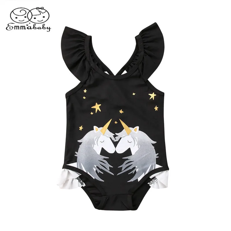 

Emmababy Toddler Kids Baby Girls Cute Unicorn Romper Swimwear Ruffled Swimsuit Bathing Suit Beach