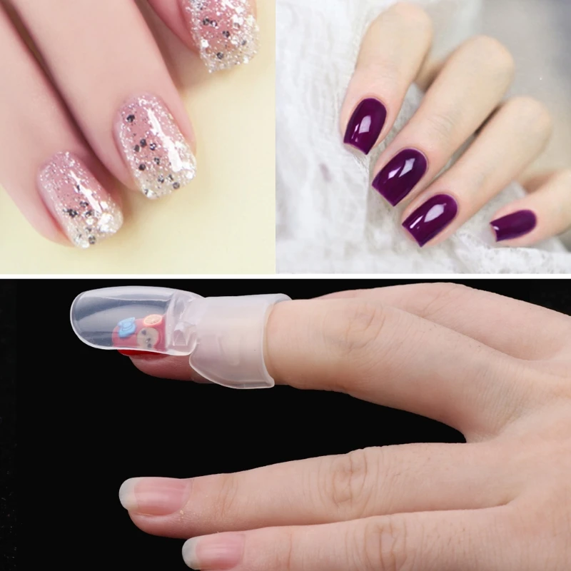 

MANZILIN New 10pcs Transparent Finger Protector Manicure Nail Art Design Tip Shield Cover Cap Nail Protector Salon Tools