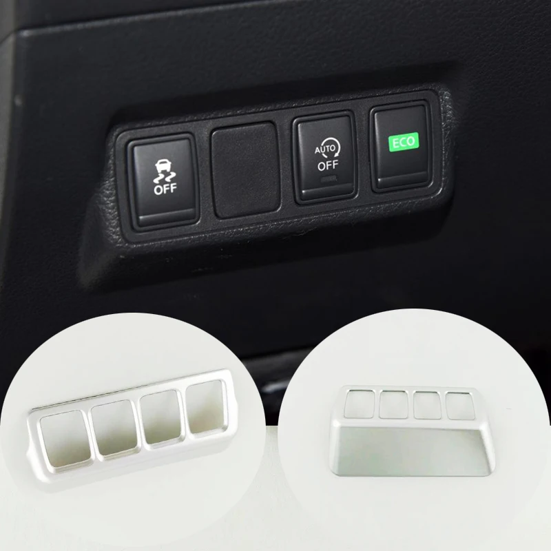 

ABS Plastic Chrome Car ESP ECO adjustment Switch button frame Cover Trim For Nissan Sylphy 2016 2018 2019 accessories styling