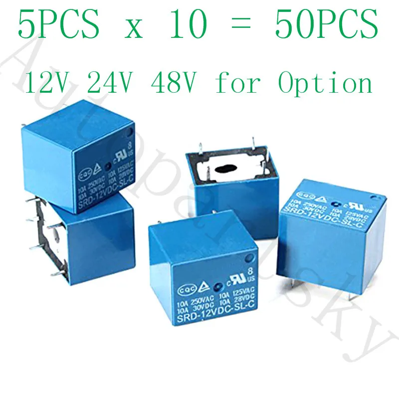 50 шт./лот Новое реле Φ 5V 12V 24V 48V 10A 250VAC 5 Pin T73|Переключатели и рычаги для авто| |