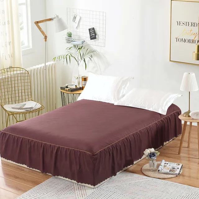 Aliexpress.com : Buy Elastic Solid Color Bed Skirt Polyester Cotton