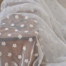 Wholesale Ivory Embroidered font b Bridal b font Lace Fabric Dot Gauze font b Wedding b