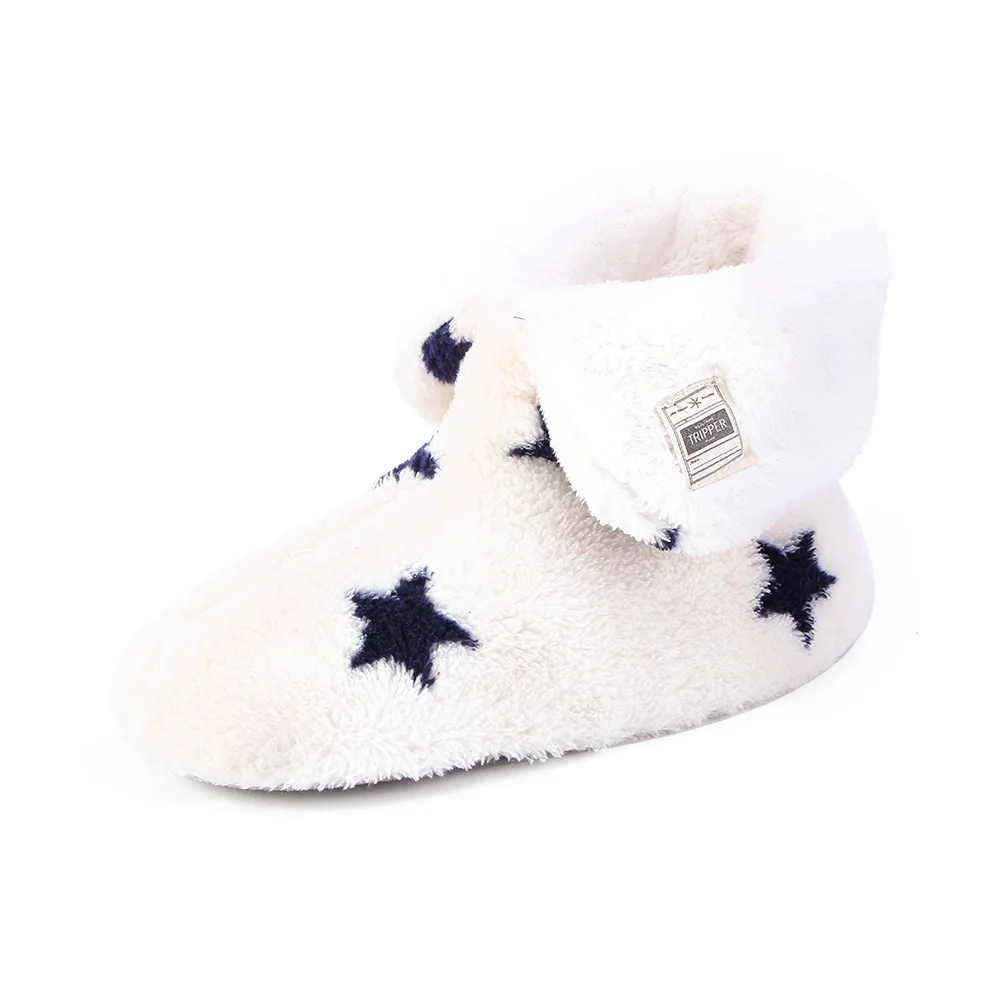 

2019 Women Winter Soft house slippers for girls Wear resistant Slip on Velvet Ankle Bedroom shoes women Indoor Fur slippers
