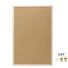 Tablero de corcho de 40x60 cm, tablero de dibujo, marco de madera de pino, tablas blancas, decoración para el hogar o la oficina