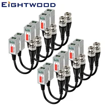 Eightwod 6 пар Мини HD CCTV витой видео балун пропускания трансиверный кабель с BNC разъемом для камеры cb радио разъем