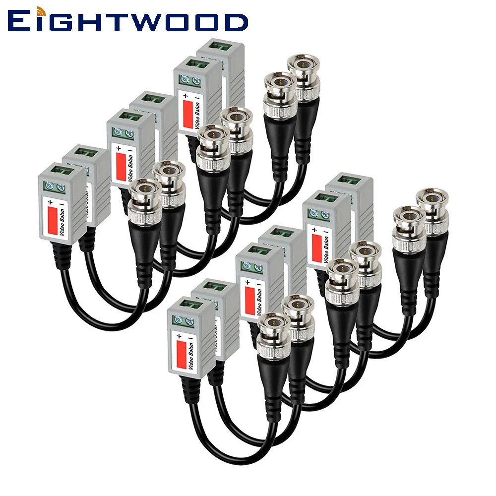 Восьмиtwood 6 пар Мини HD CCTV витая Видео балун пропускания трансиверный кабель с BNC