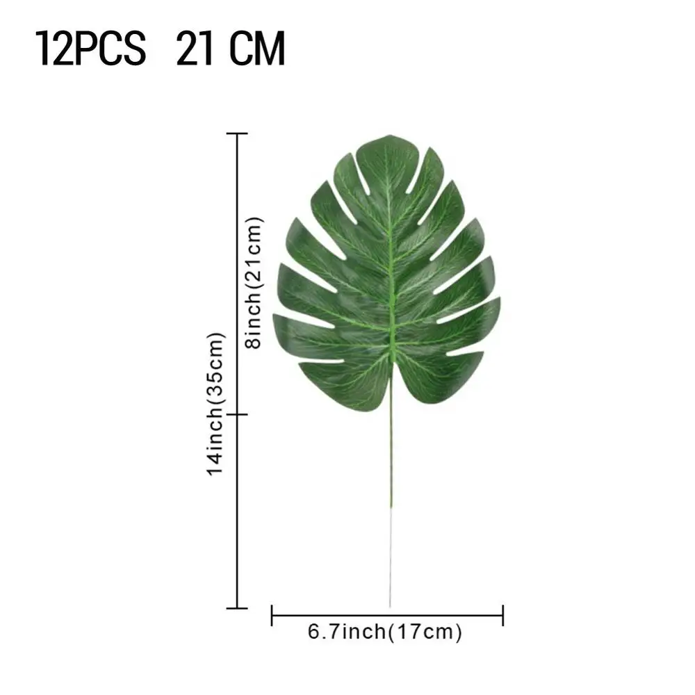 OurWarm 12 шт. тропические Гавайские вечерние коврики с искусственными пальмовыми листьями, подделка растений, домашний подвешивание, украшение для свадебной вечеринки - Цвет: As Picture