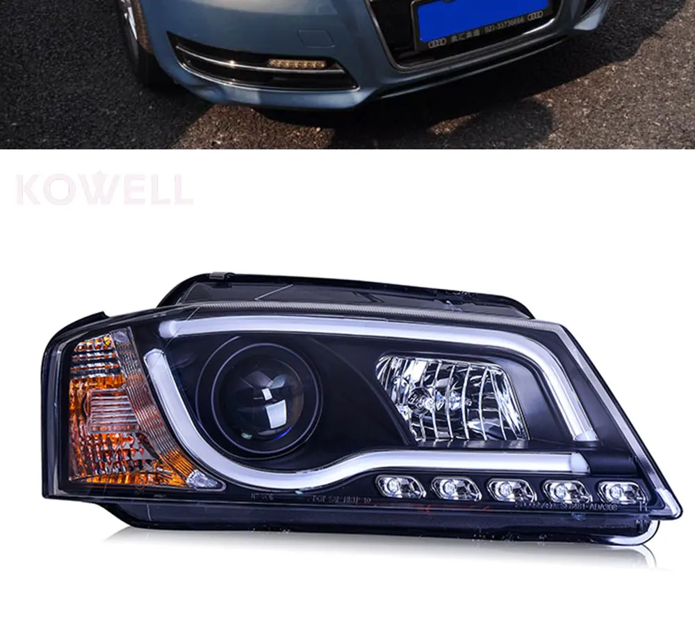KOWELL автомобилей для укладки Стайлинг для AUDI A3 фары 2008-2012 для A3 фара светодио дный DRL Передняя Биксеноновая объектив двойной луч СПРЯТАЛСЯ комплект