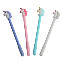 1 шт. рекламная ручка 0,38 мм Kawaii Единорог прекрасный лошадь черный гелевые ручки школьные письменная работа в офисе поставки студент канцелярские