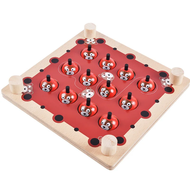 

Wooden Bear Toys Memory Chess to Intellectual Development Children's Educational Training Right Parent-child Interaction 3-6