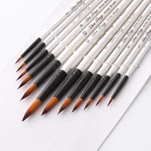 12 шт./компл. нейлон масло Краски щетка острым Краски ing кисть для акварели, растительное масло, акриловая ручка с кисточкой из полимерного материала pincel para pintura товары для рукоделия