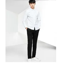high quality men shirt fashion men wedding shirt sunshine handsome white leisure shirt long sleeve